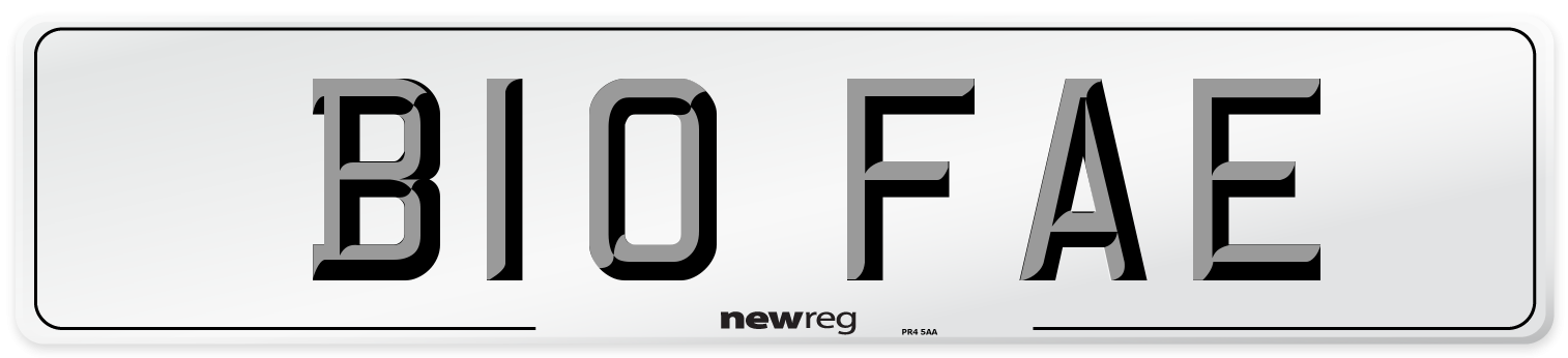 B10 FAE Number Plate from New Reg